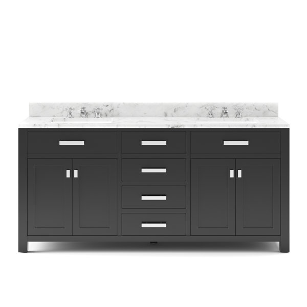 Water Creation Madison 72'' Double Bathroom Vanity with Vanity Top